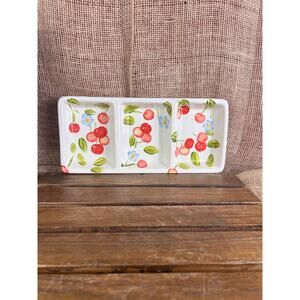 Tabletops Gallery Cherry Blossoms 3 Section Serving Tray